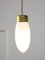 Mid-Century Italian Brass and Opaline Glass Pendant Lamp, Image 3