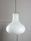 Large Mid-Century Italian Brass and Opaline Glass Pendant Lamp 1