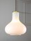 Large Mid-Century Italian Brass and Opaline Glass Pendant Lamp, Image 2