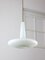 Mid-Century Italian Brass and Opaline Hat Pendant Lamp, Image 1