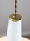 Lámpara colgante italiana Mid-Century de latón opalino, Imagen 10