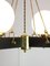 Lámpara de araña italiana Mid-Century de latón opalino, años 60, Imagen 5