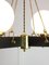 Mid-Century Italian Brass & Opaline Chandelier, 1960s 5