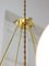 Mid-Century Italian Brass & Opaline Chandelier, 1960s, Image 16