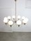 Large Vintage Italian 10-Arm Chrome & Opaline Chandelier, 1970s, Image 15