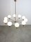 Large Vintage Italian 10-Arm Chrome & Opaline Chandelier, 1970s, Image 5