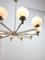 Large Vintage Italian 10-Arm Chrome & Opaline Chandelier, 1970s, Image 4