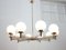 Large Vintage Italian 10-Arm Chrome & Opaline Chandelier, 1970s, Image 13