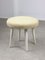 Vintage Italian Stool in Beige Fabric, 1980s 8