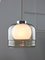 Vintage Italian Chrome and Glass Pendant Lamp, Image 2