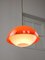 Lampe à Suspension Space Age en Verre Acrylique Orange, Italie, 1970s 6