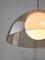 Lámpara colgante italiana era espacial de latón, vidrio opalino y acrílico, Imagen 6