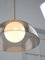 Lámpara colgante italiana era espacial de latón, vidrio opalino y acrílico, Imagen 5