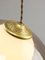 Lámpara colgante italiana era espacial de latón, vidrio opalino y acrílico, Imagen 11