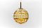 Lámpara colgante bola de cristal de Murano amarillo de Doria Leuchten, años 60, Imagen 1