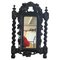 Black Facet Cut Wood Wall Mirror, Austria, 1900s 3