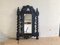 Black Facet Cut Wood Wall Mirror, Austria, 1900s 7