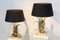 Wild Duck Table Lamps in Travertine and Gilt Metal by Lanciotto Galeotti, 1890s, Set of 2 9