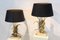 Wild Duck Table Lamps in Travertine and Gilt Metal by Lanciotto Galeotti, 1890s, Set of 2, Image 9