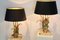 Wild Duck Table Lamps in Travertine and Gilt Metal by Lanciotto Galeotti, 1890s, Set of 2 8