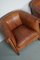 Vintage Dutch Cognac Leather Club Chairs with Footstools, Set of 5 4