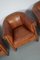 Vintage Dutch Cognac Leather Club Chairs with Footstools, Set of 5 2