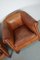 Vintage Dutch Cognac Leather Club Chairs with Footstools, Set of 5 3