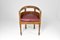 Escritorio francés de madera y cuero con silla, años 20. Juego de 2, Imagen 15