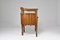 Escritorio francés de madera y cuero con silla, años 20. Juego de 2, Imagen 20