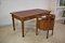 Französischer Schreibtisch aus Holz & Leder mit Stuhl, 1920er, 2er Set 2
