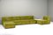 Green Velvet Sectional Sofa from in the style of COR, 1970s, Set of 6 4