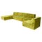 Green Velvet Sectional Sofa from in the style of COR, 1970s, Set of 6 1