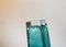 Vase Rectangulaire Turquoise en Verre par Gunnar Ander pour Lindshammar 4