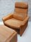 Camel Leather Ds-50 Lounge Chair & Footstool attributed to de Sede, 1970s, Set of 2 10