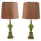 Green Ceramic Table Lamps attributed to Poul Eliasen, 1967, Set of 2 1