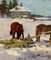 Leonid Vaichili, febrero, caballos en la nieve, pintura al óleo, 1965, Imagen 3