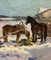 Leonid Vaichili, febrero, caballos en la nieve, pintura al óleo, 1965, Imagen 2