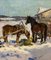 Leonid Vaichili, Février, Chevaux dans la neige, Peinture à l'huile, 1965 2