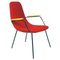 Silla de cóctel o salón austriaca Mid-Century en rojo de Carl Auböck, años 50, Imagen 1