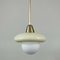 Art Deco Bauhaus Cream Opaline Glass and Brass Pendant, Germany, 1930s, Image 6