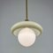 Art Deco Bauhaus Cream Opaline Glass and Brass Pendant, Germany, 1930s, Image 11