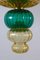 Chandelier in Amber and Emerald Hand Blown Glass attributed to Venini, 1970s 9