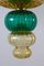Chandelier in Amber and Emerald Hand Blown Glass attributed to Venini, 1970s, Image 9