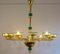 Chandelier in Amber and Emerald Hand Blown Glass attributed to Venini, 1970s 5