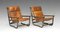 Swedish Leather and Bamboo Easy Chairs, 1960s, Set of 2 2