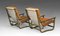 Swedish Leather and Bamboo Easy Chairs, 1960s, Set of 2, Image 4