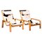 Pulkka Lounge Chair in Beech Wood and Cowhide attributed to Ilmari Lappalainen for Asko, 1960s 1