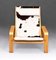 Pulkka Lounge Chair in Beech Wood and Cowhide attributed to Ilmari Lappalainen for Asko, 1960s 4