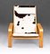 Pulkka Lounge Chair in Beech Wood and Cowhide attributed to Ilmari Lappalainen for Asko, 1960s, Image 4