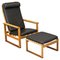 Model 2254 Lounge Chair and 2248 Ottoman attributed to Børge Mogensen from Fredericia, 1956, Set of 2 1